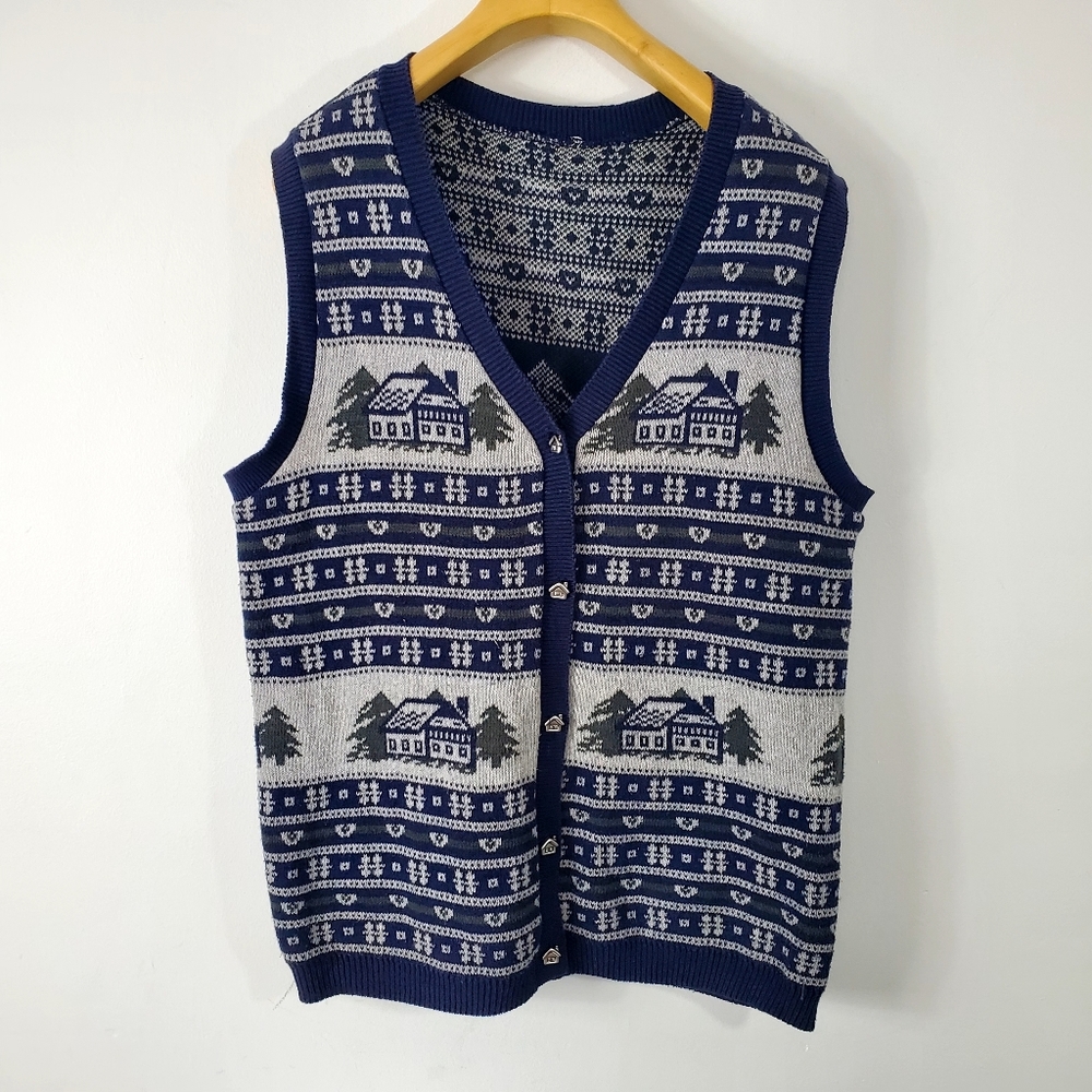 Vintage Northern Reflections Winter Theme Sweater Vest Size M/L